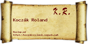 Koczák Roland névjegykártya